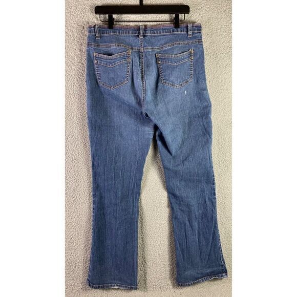 Adolfo Bootcut Jeans Womens Size 12 Boot Cut Mid Rise‎ Ramie Spandex Blue Denim - Picture 4 of 10